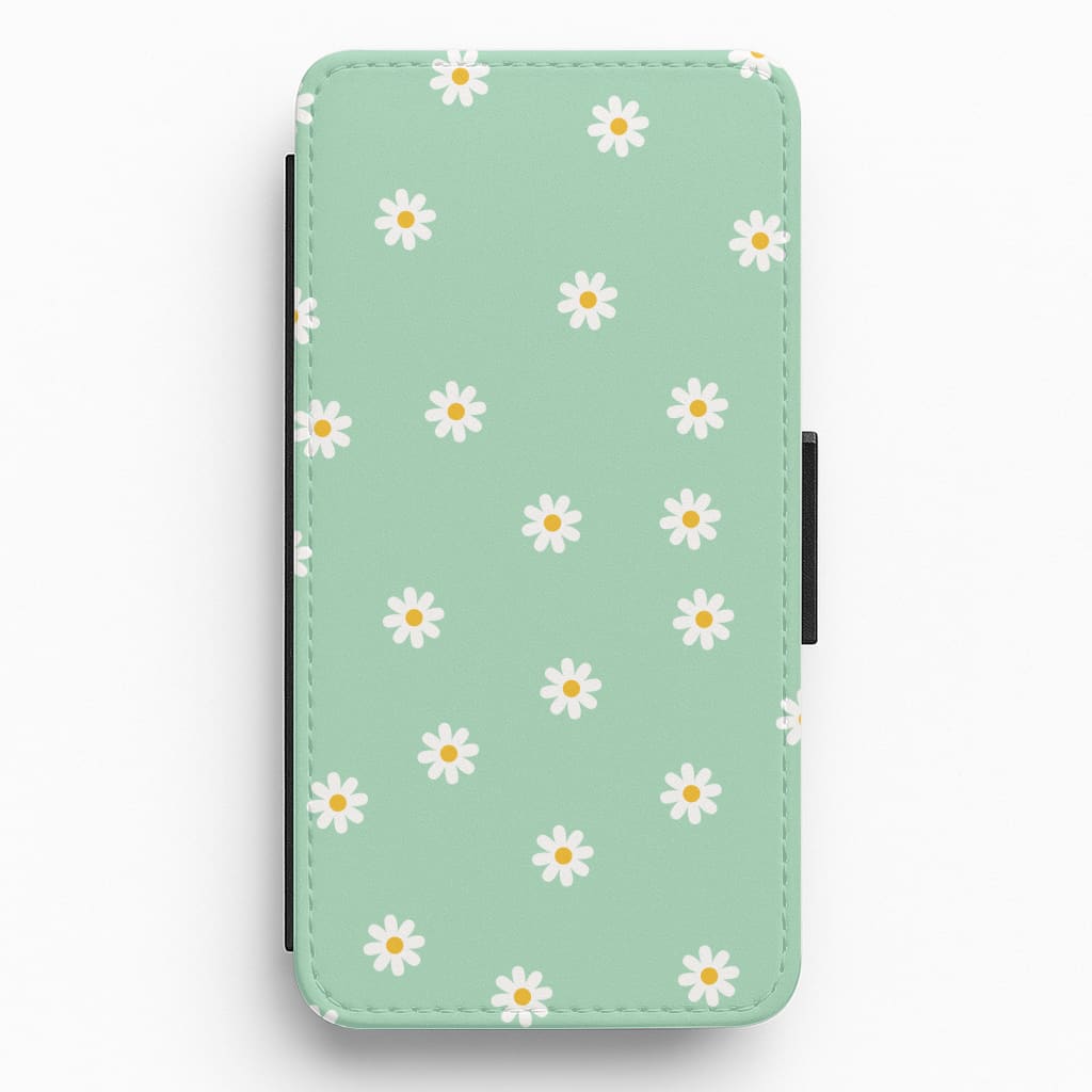 Teal Daisies Flip / Wallet Phone Case