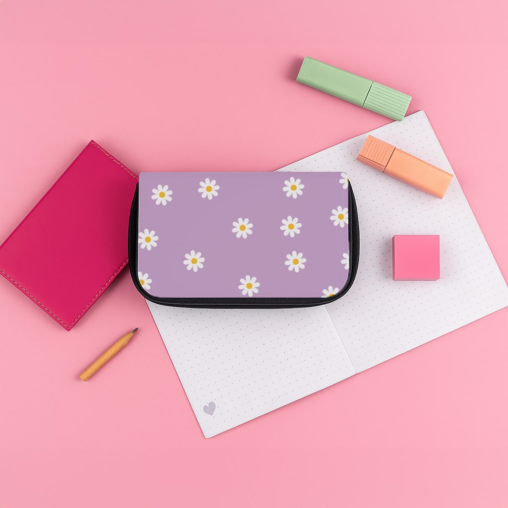 Purple Daisies Pencil Case