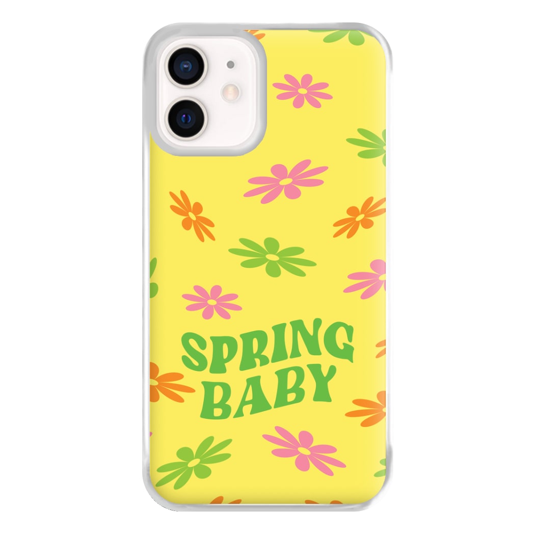 Spring Baby Retro Pattern Phone Case for iPhone 13 Mini
