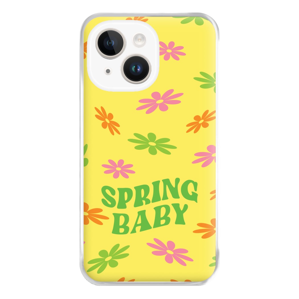 Spring Baby Retro Pattern Phone Case for iPhone 14 Plus