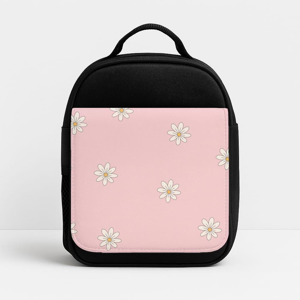 Dusty Pink Daisy Pattern Insulated Lunchbox