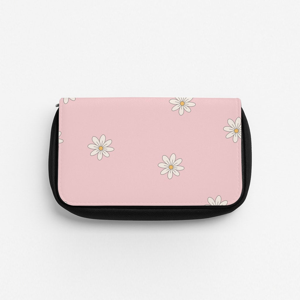 Dusty Pink Daisy Pattern Pencil Case