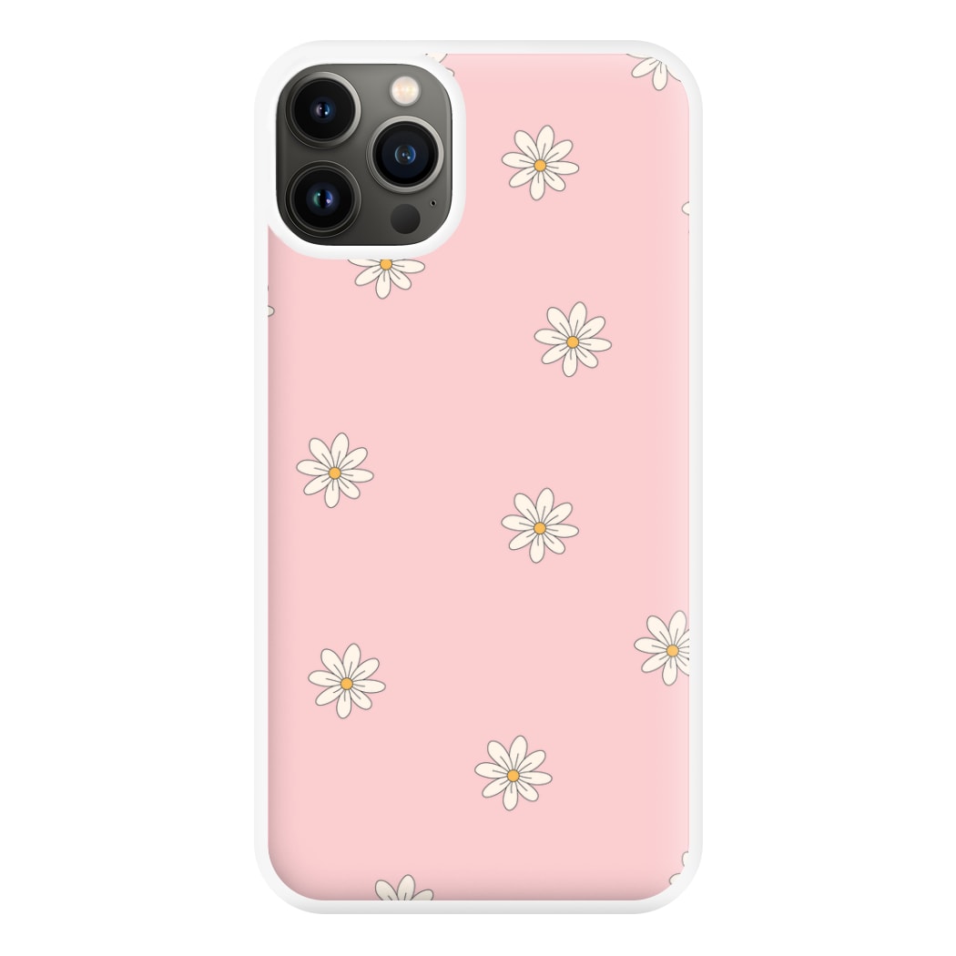 Dusty Pink Daisy Pattern Phone Case for iPhone 13