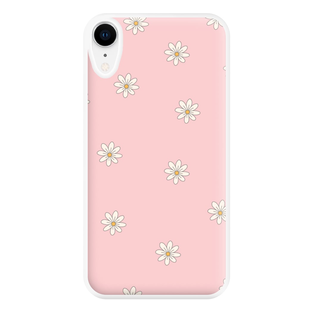 Dusty Pink Daisy Pattern Phone Case for iPhone XR