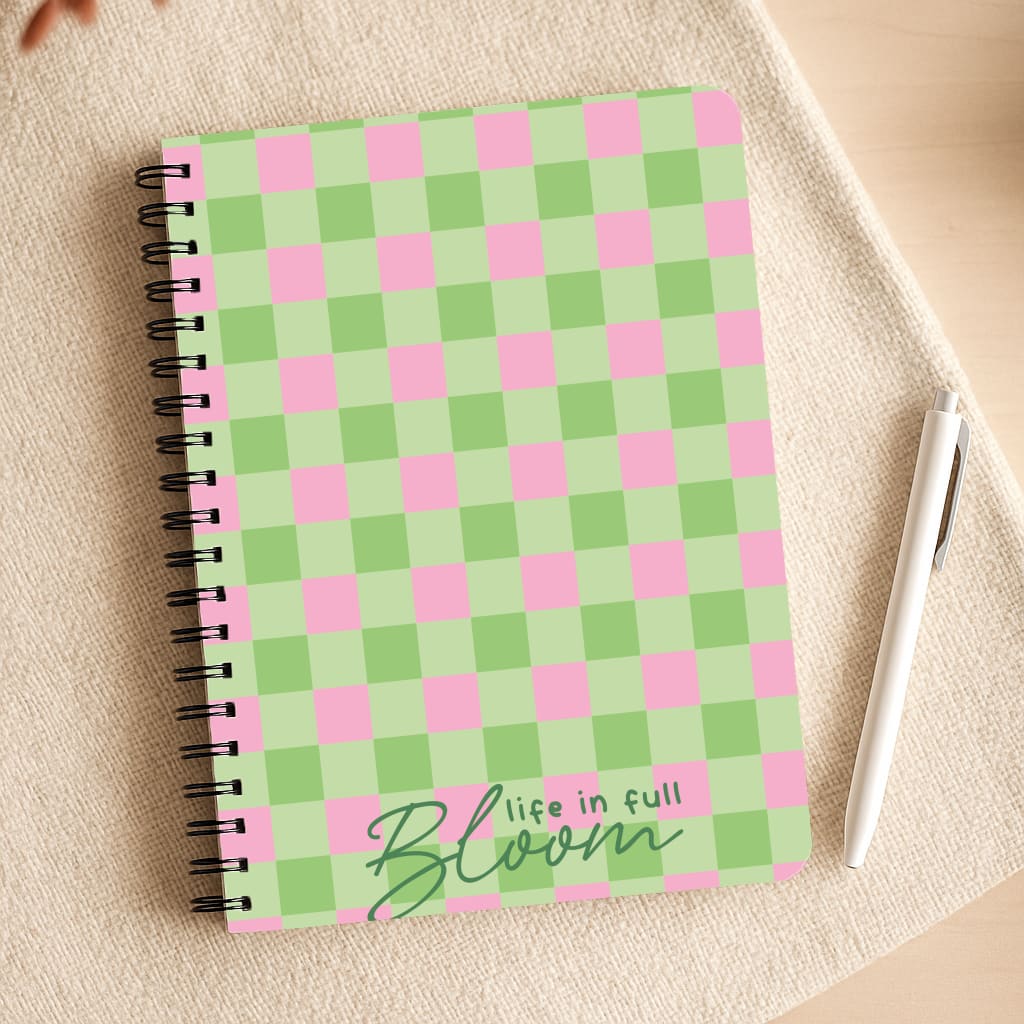 Life In Full Bloom Checkered Notepad