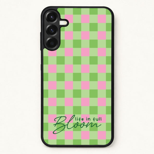 Life In Full Bloom Checkered Phone Case for Galaxy A57