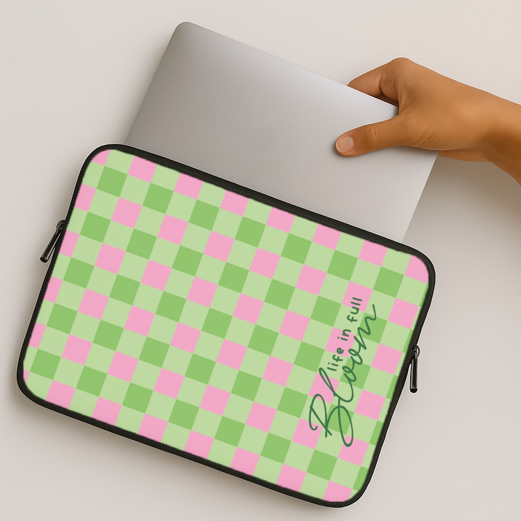 Life In Full Bloom Checkered MacBook Case