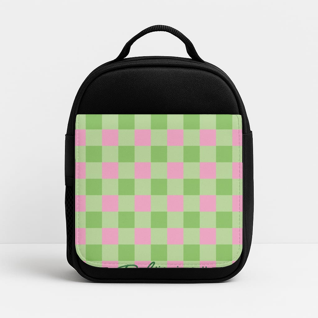 Life In Full Bloom Checkered Insulated Lunchbox