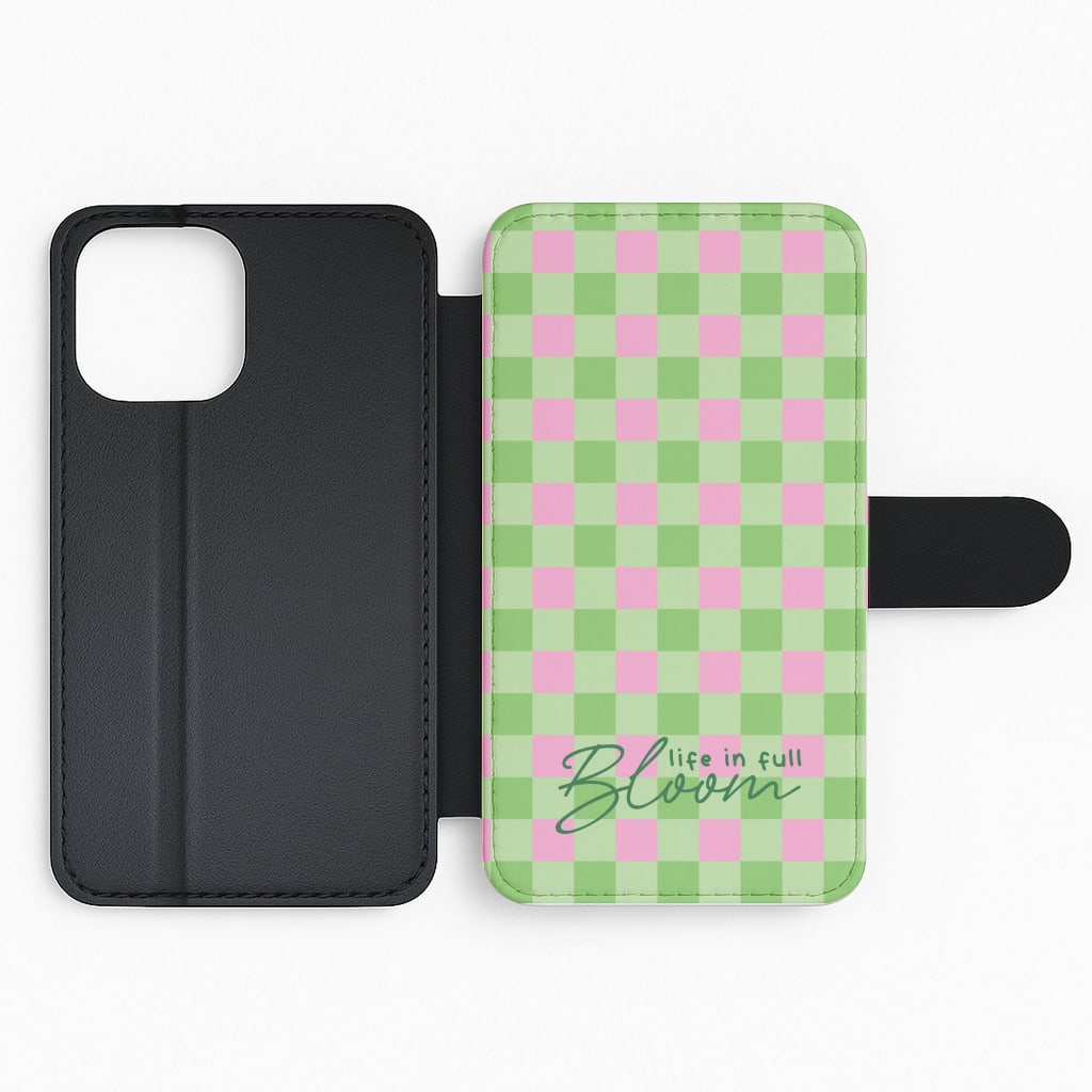 Life In Full Bloom Checkered Flip Phone Case