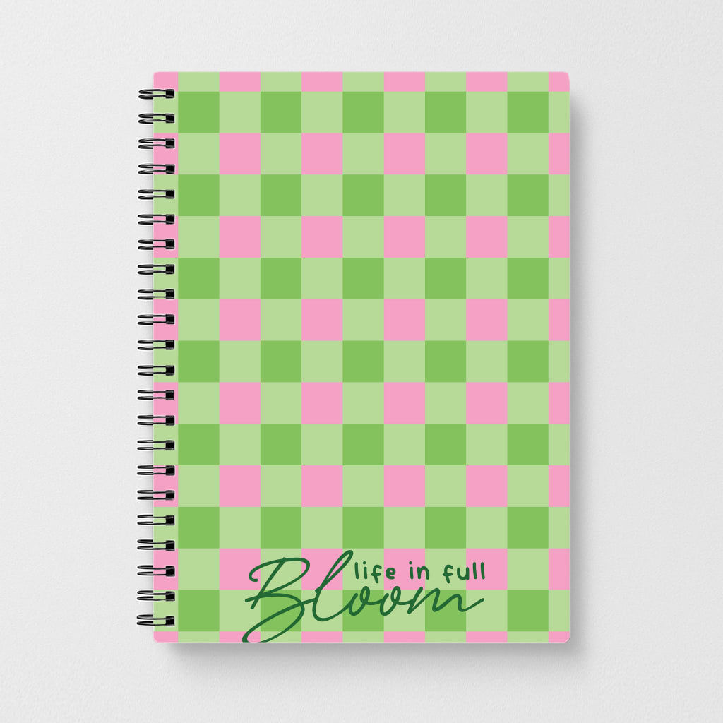 Life In Full Bloom Checkered Notebook