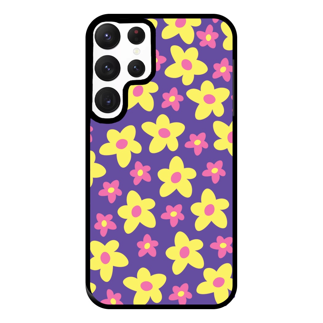 Purple Abstract Floral Pattern Phone Case for Galaxy S22 Ultra