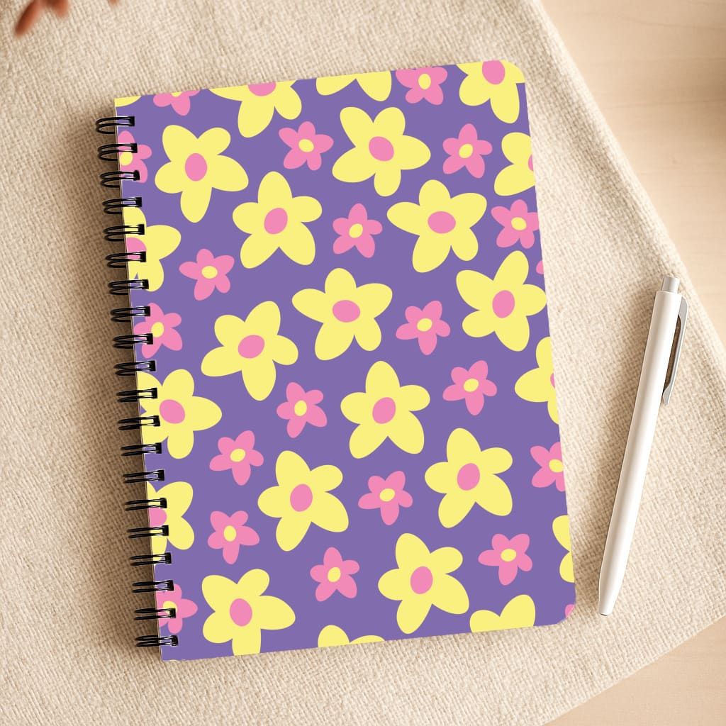 Purple Abstract Floral Pattern Notepad