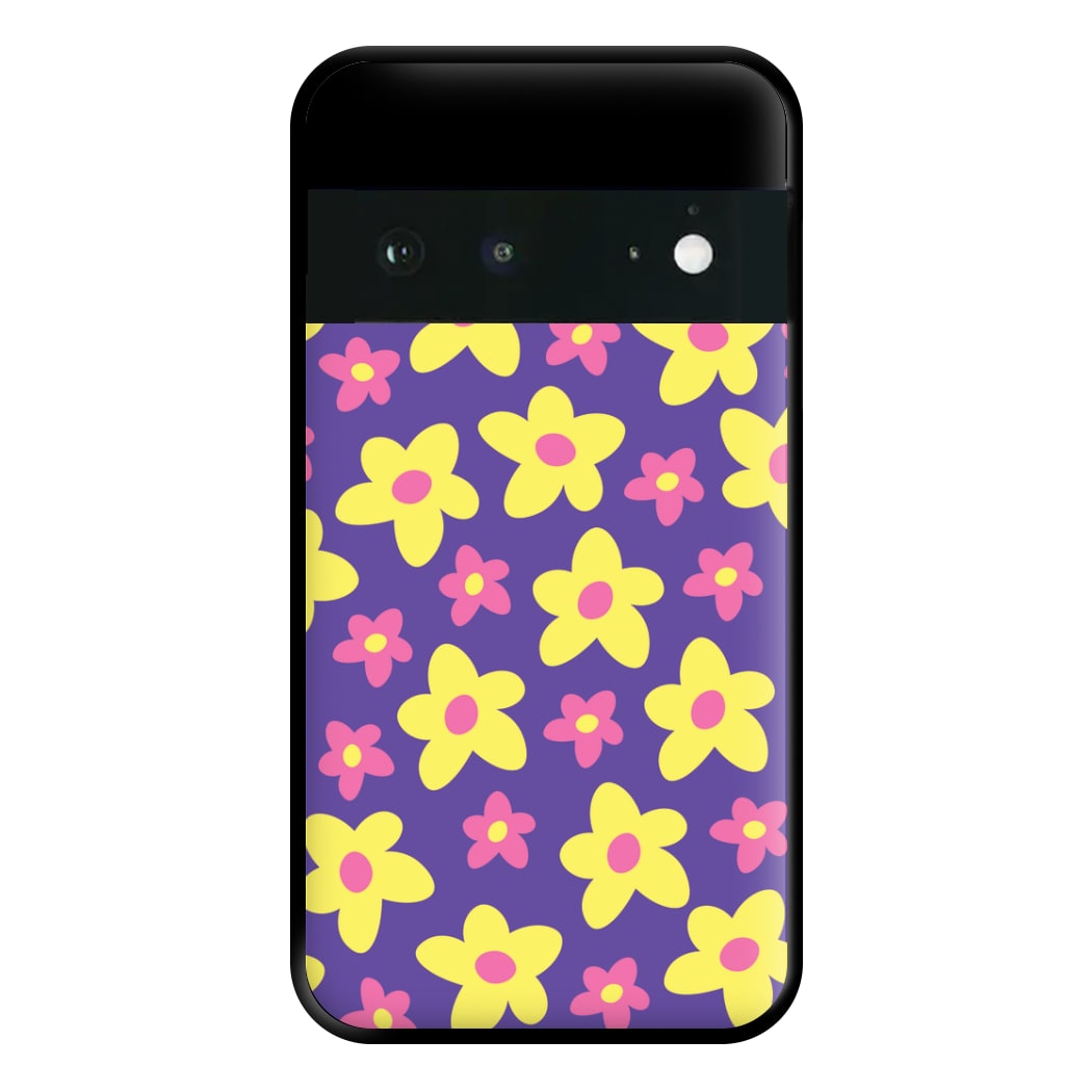 Purple Abstract Floral Pattern Phone Case for Google Pixel 6a