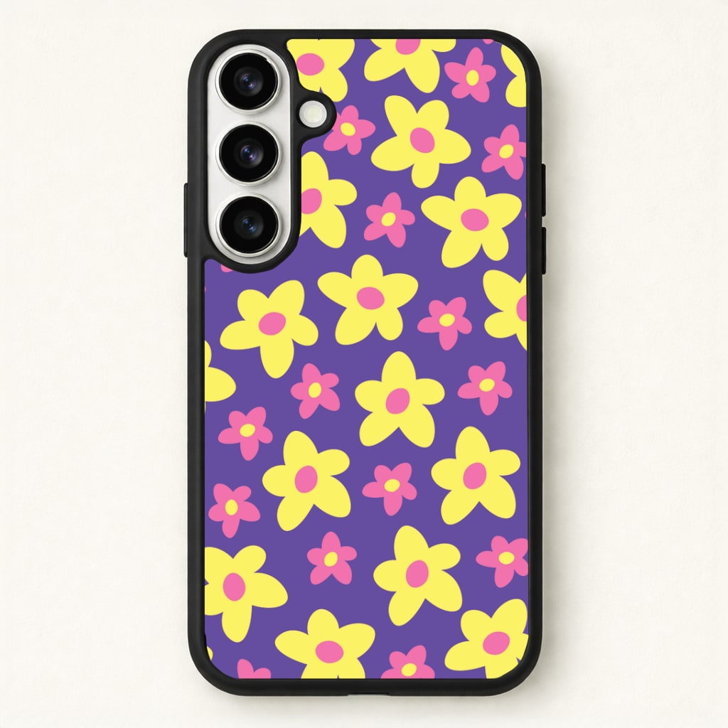 Purple Abstract Floral Pattern Phone Case for Galaxy S26 Plus