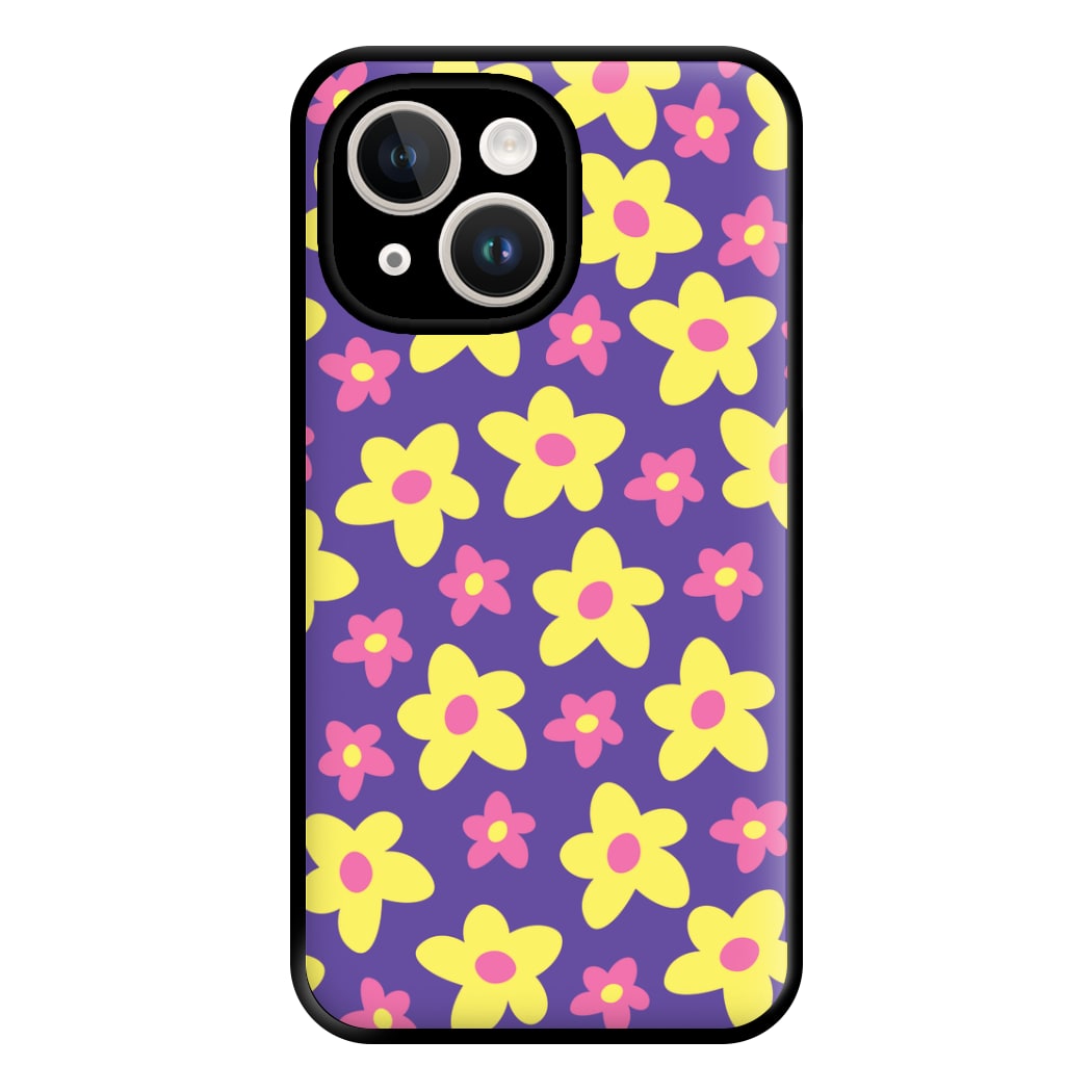 Purple Abstract Floral Pattern Phone Case for iPhone 14 Plus