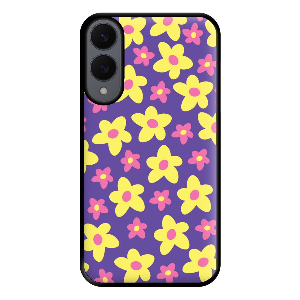 Purple Abstract Floral Pattern Phone Case for Galaxy S25 Edge