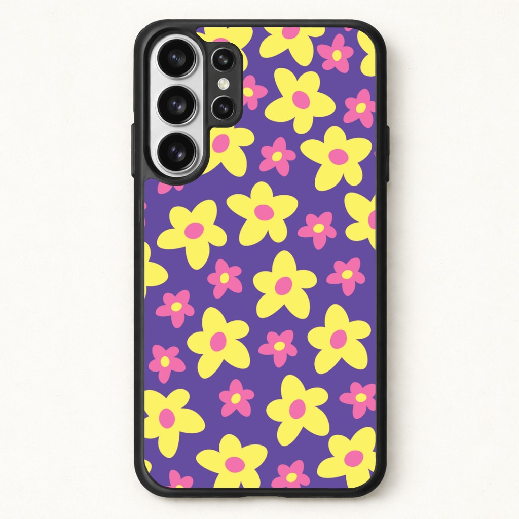 Purple Abstract Floral Pattern Phone Case for Galaxy S26 Ultra