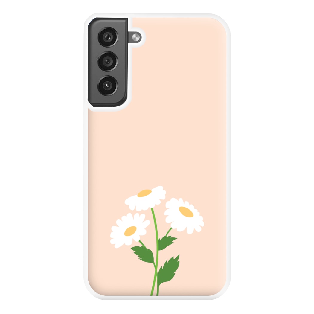 Peach And Dasies Phone Case for Galaxy S21FE