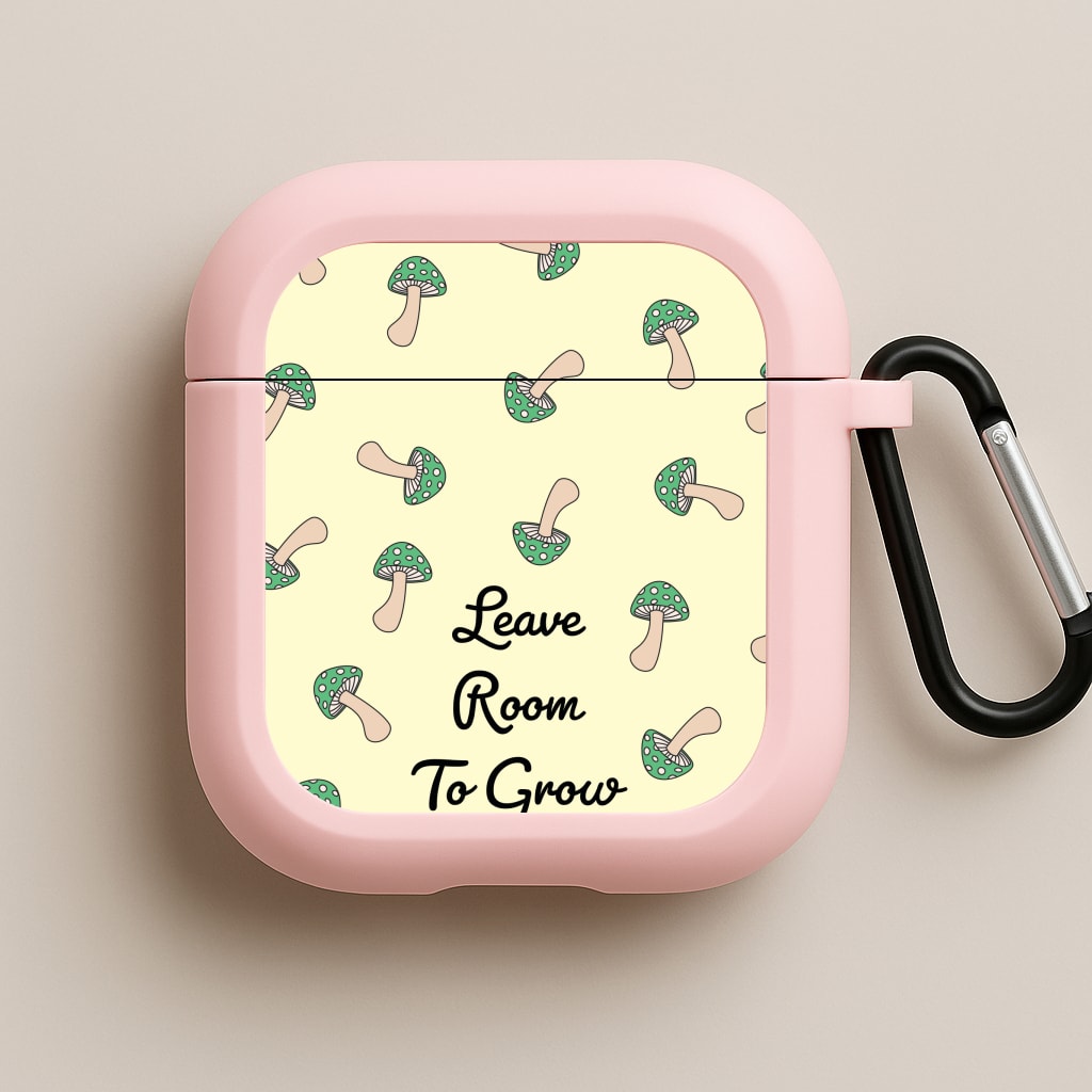 Leave Room To Go Mushroom Pattern Pink AirPods Case