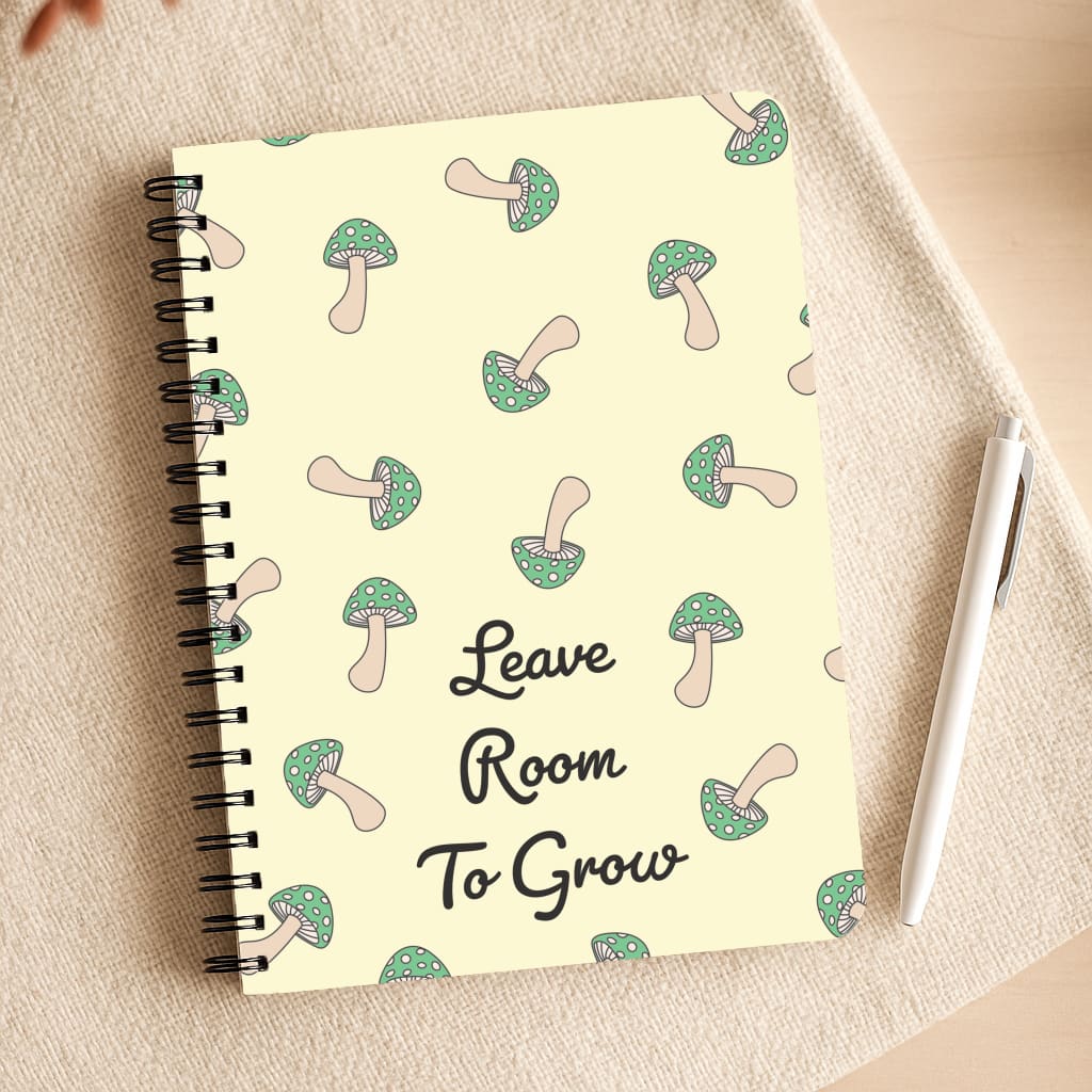 Leave Room To Go Mushroom Pattern Notepad