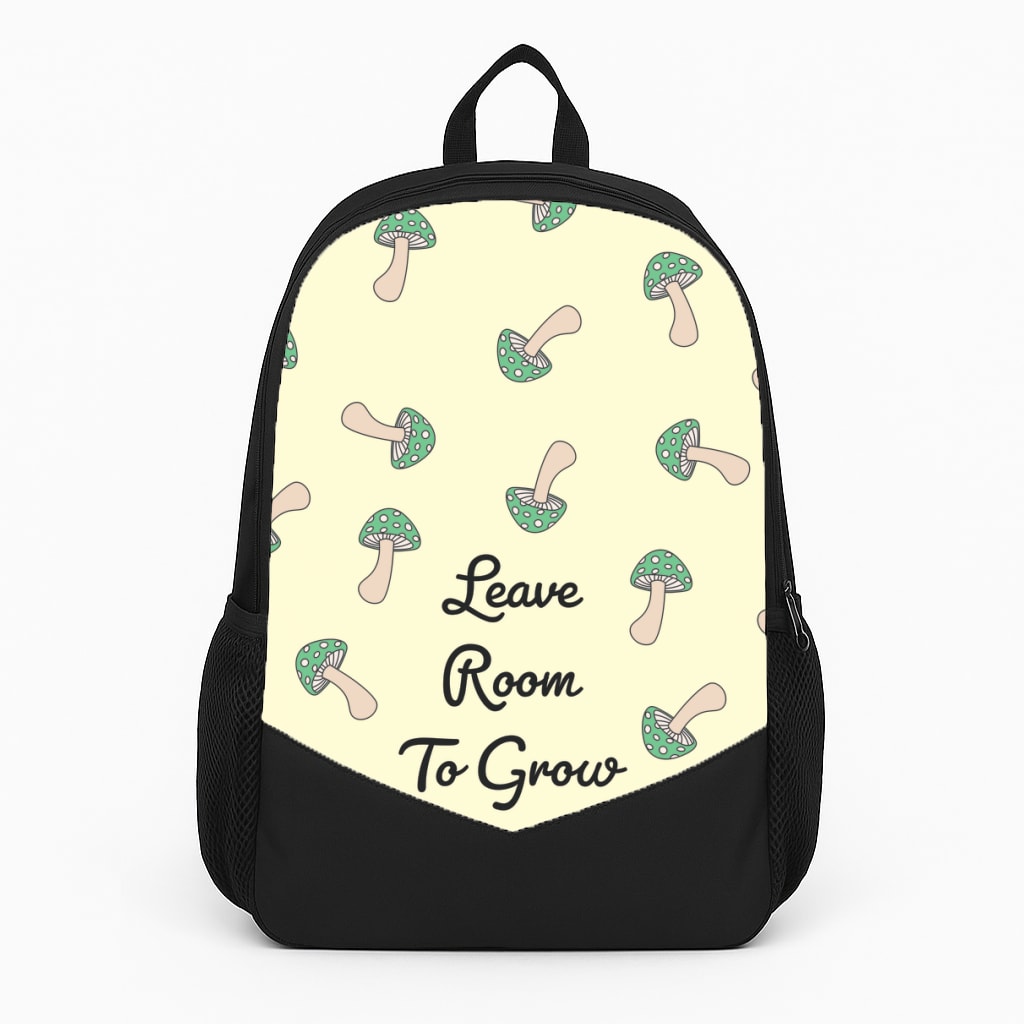 Leave Room To Go Mushroom Pattern Large Backpack