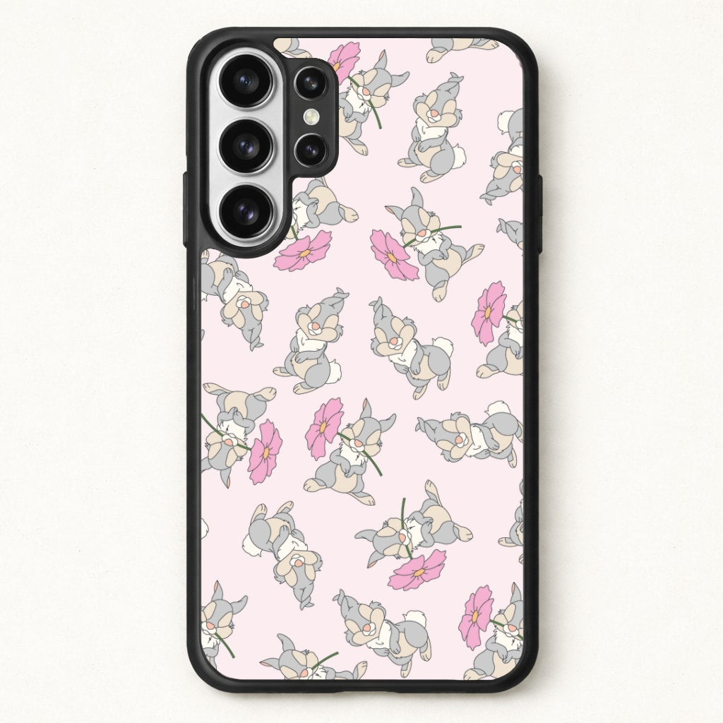 Cute bunny And Flowers Pattern Phone Case for Galaxy S26 Ultra