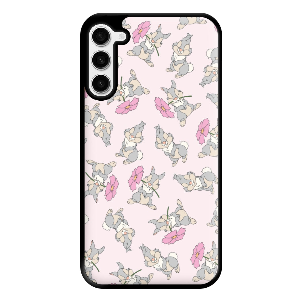 Cute bunny And Flowers Pattern Phone Case for Galaxy S23 Plus