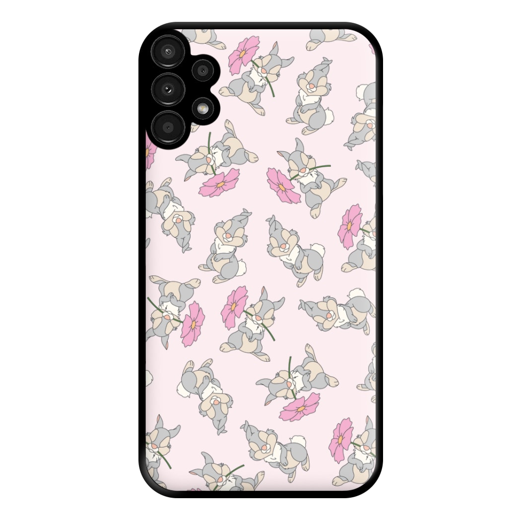 Cute bunny And Flowers Pattern Phone Case for Galaxy A13
