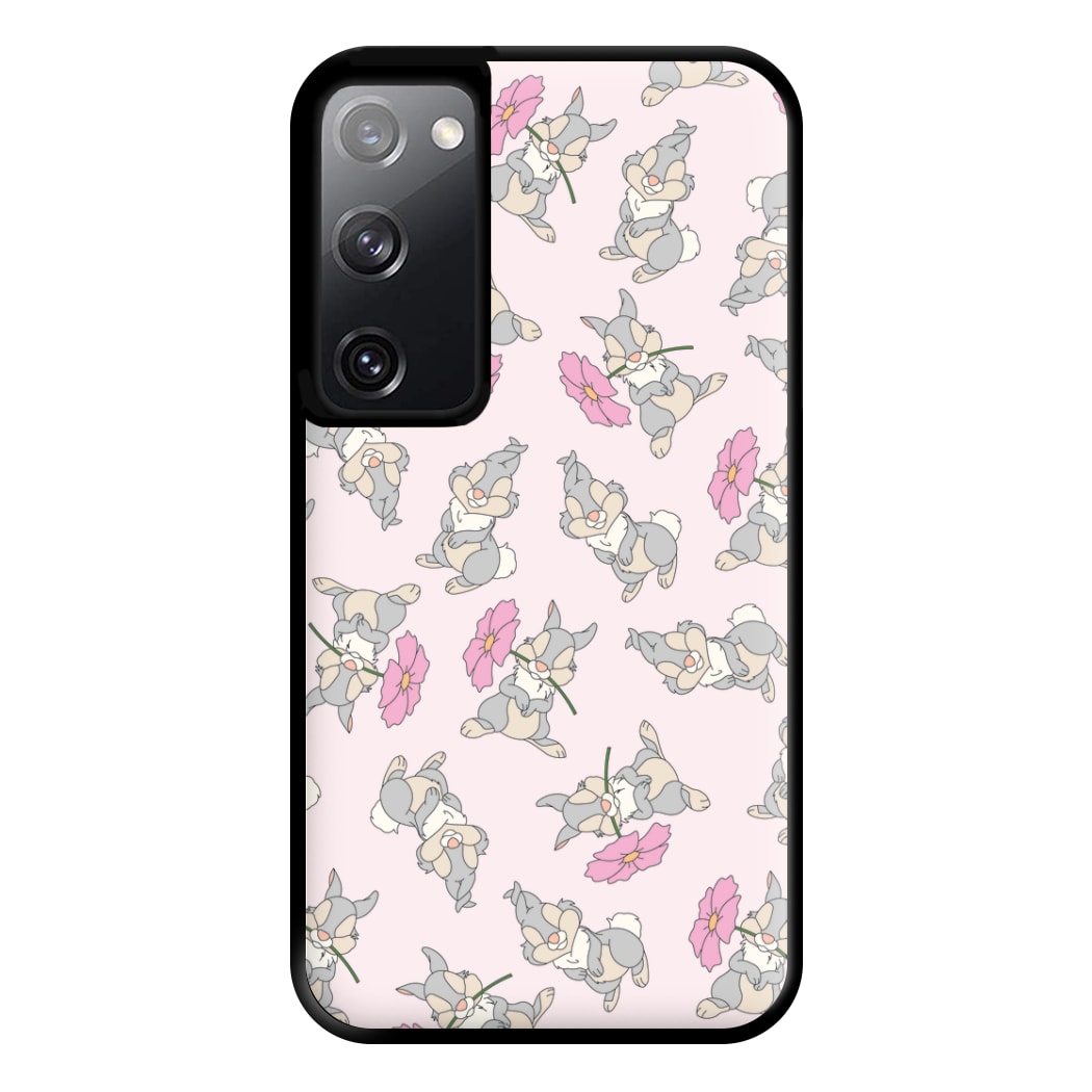 Cute bunny And Flowers Pattern Phone Case for Galaxy S20