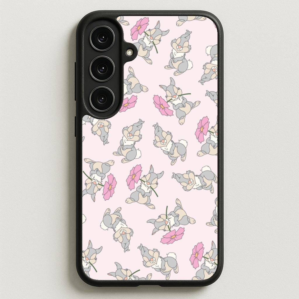 Cute bunny And Flowers Pattern Phone Case for Galaxy S25FE