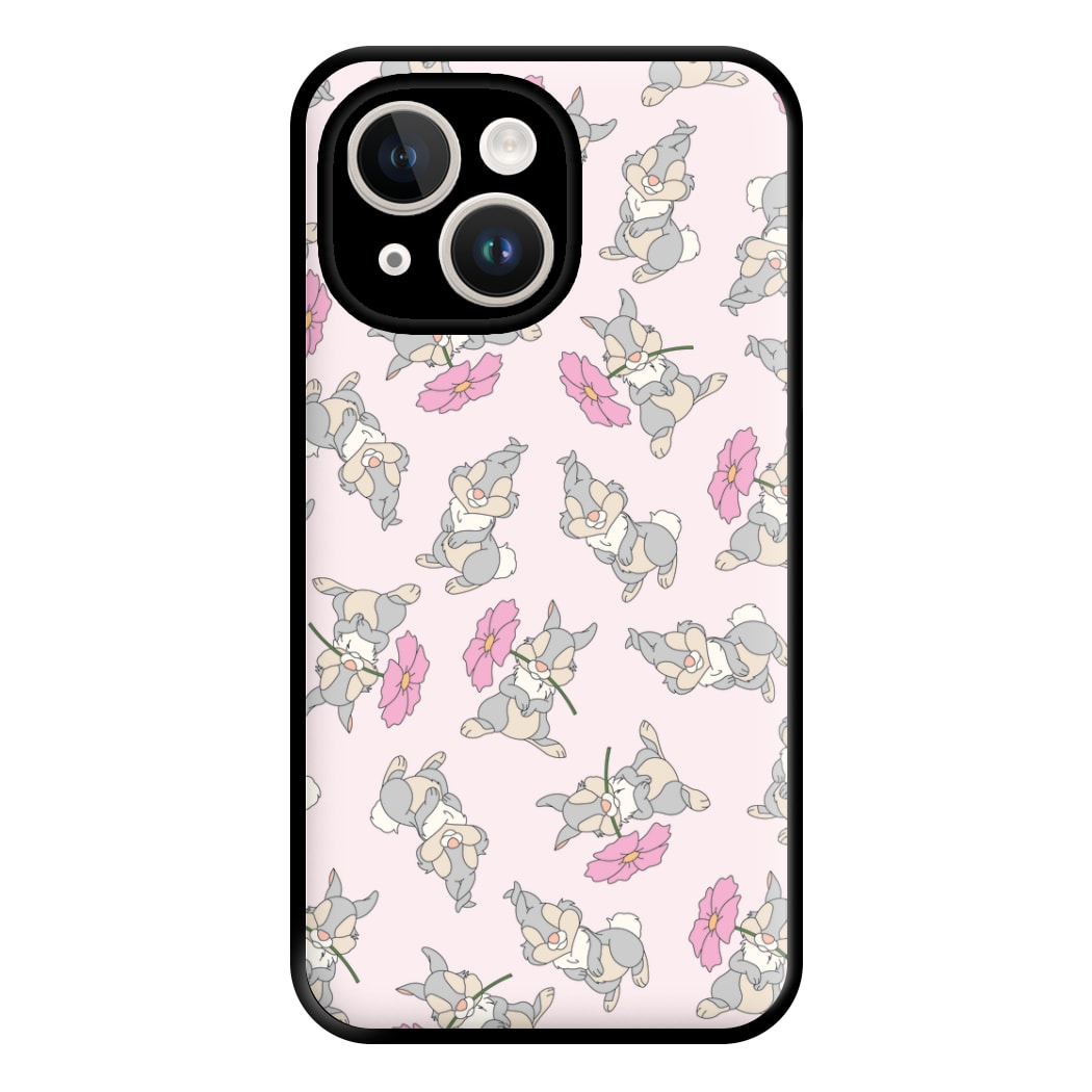 Cute bunny And Flowers Pattern Phone Case for iPhone 14 Plus