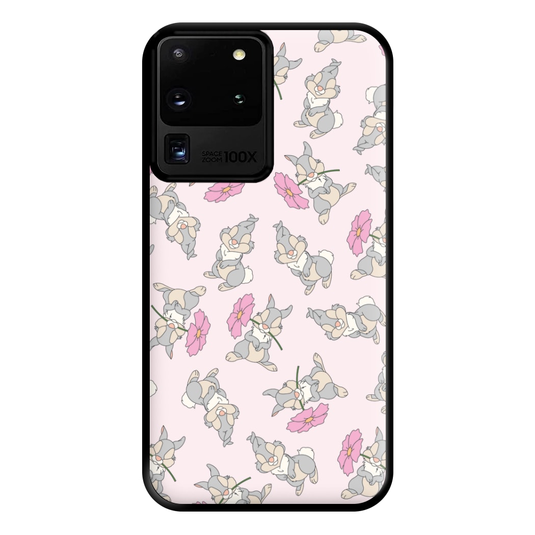 Cute bunny And Flowers Pattern Phone Case for Galaxy S20 Ultra