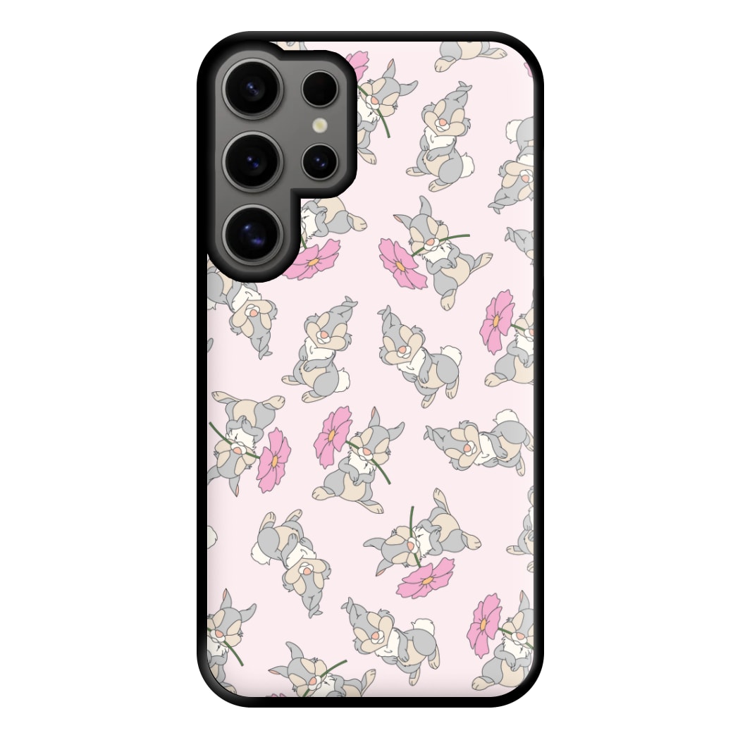 Cute bunny And Flowers Pattern Phone Case for Galaxy S24 Ultra