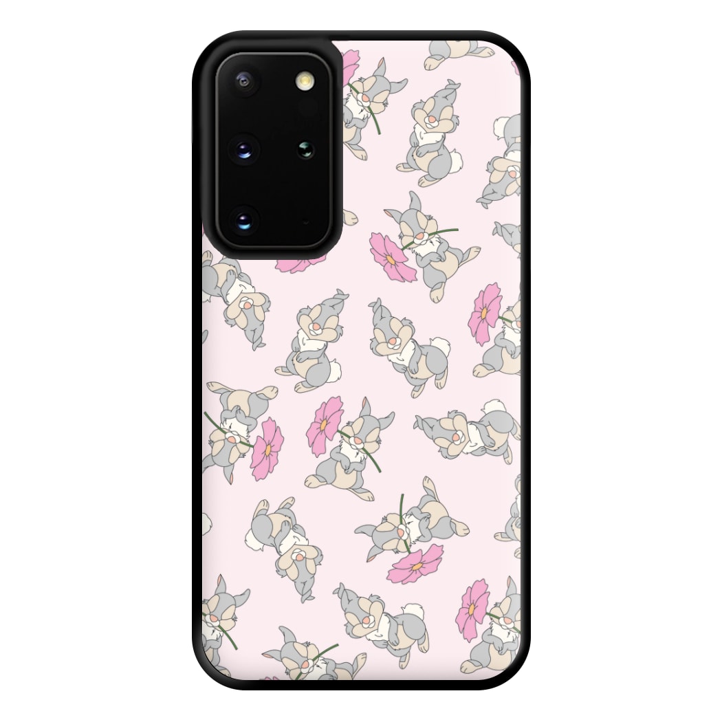 Cute bunny And Flowers Pattern Phone Case for Galaxy S20 Plus