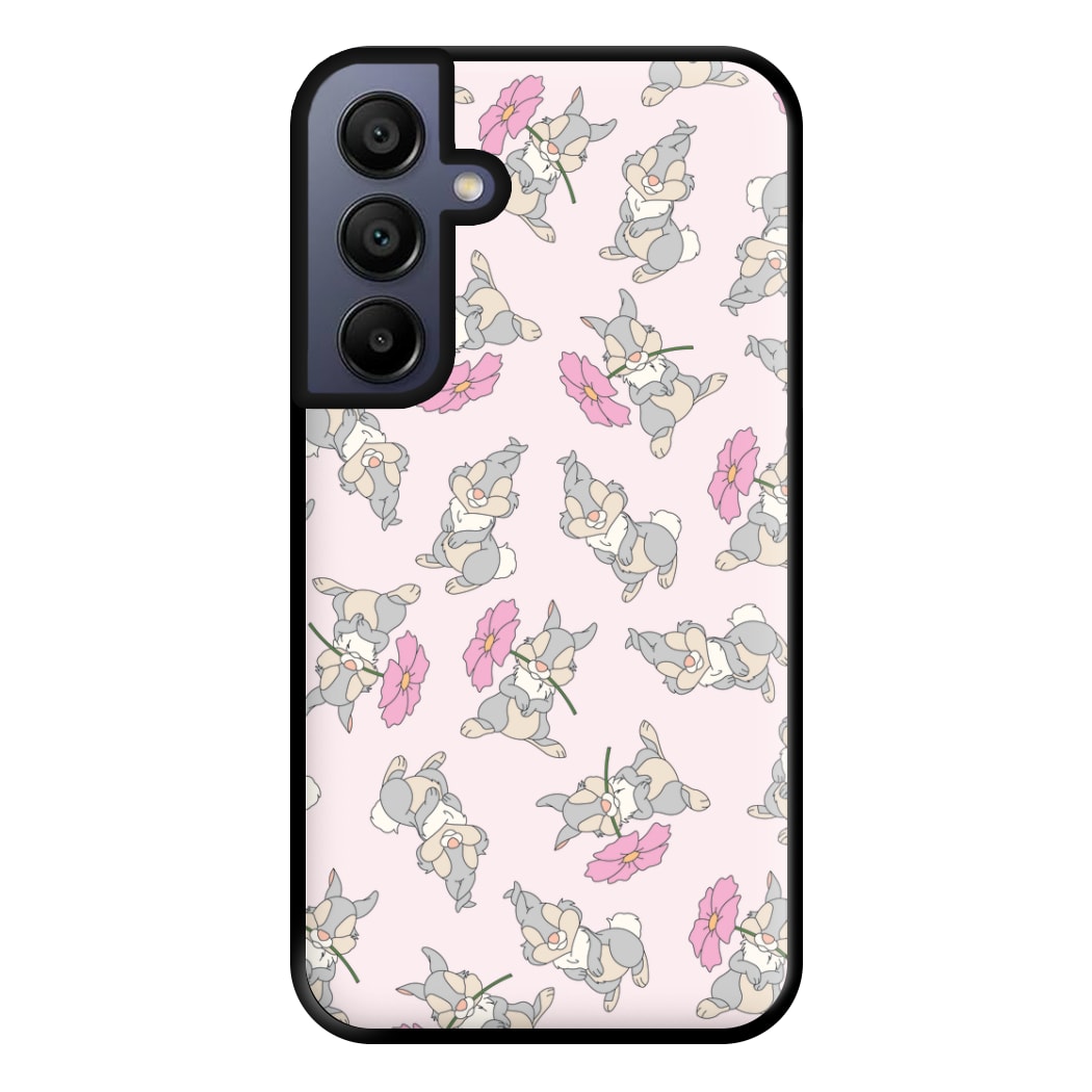 Cute bunny And Flowers Pattern Phone Case for Galaxy A16