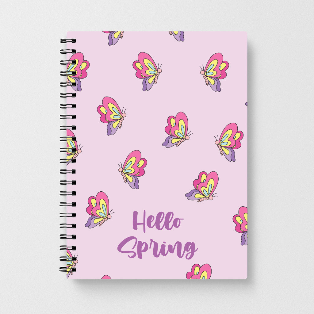 Hello Spring Butterfly Pattern Notebook