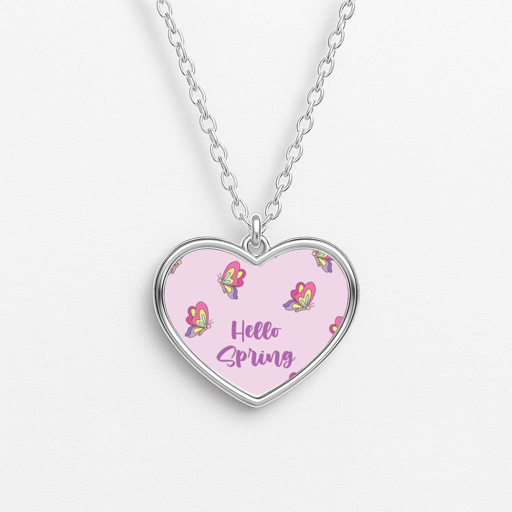 Hello Spring Butterfly Pattern Necklace