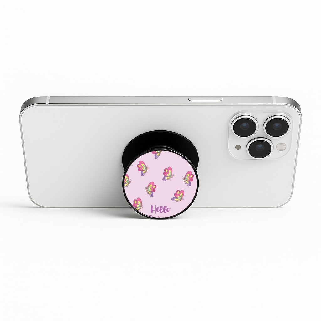 Hello Spring Butterfly Pattern Phone Stand