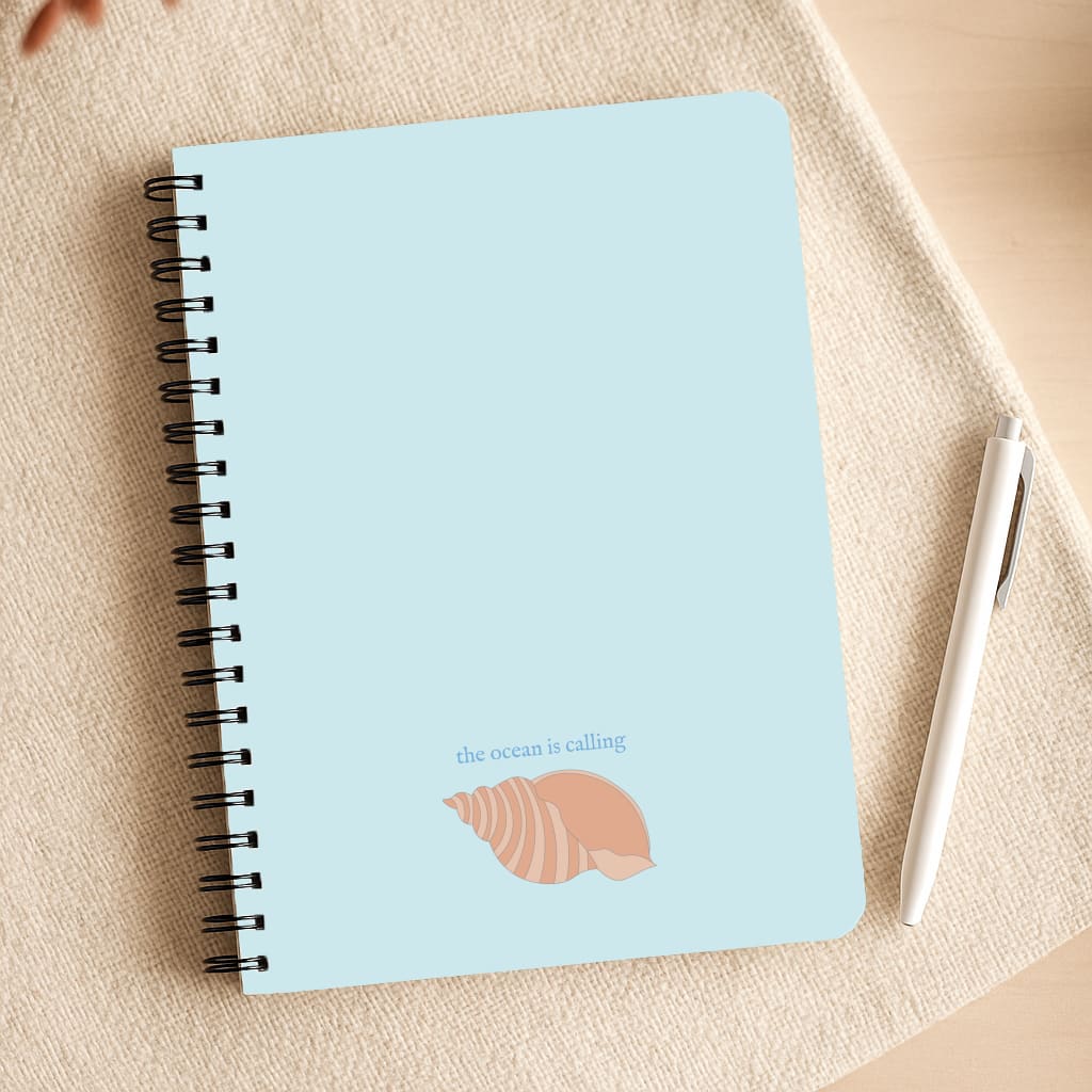 The Ocean Is Calling - Seashells Notepad