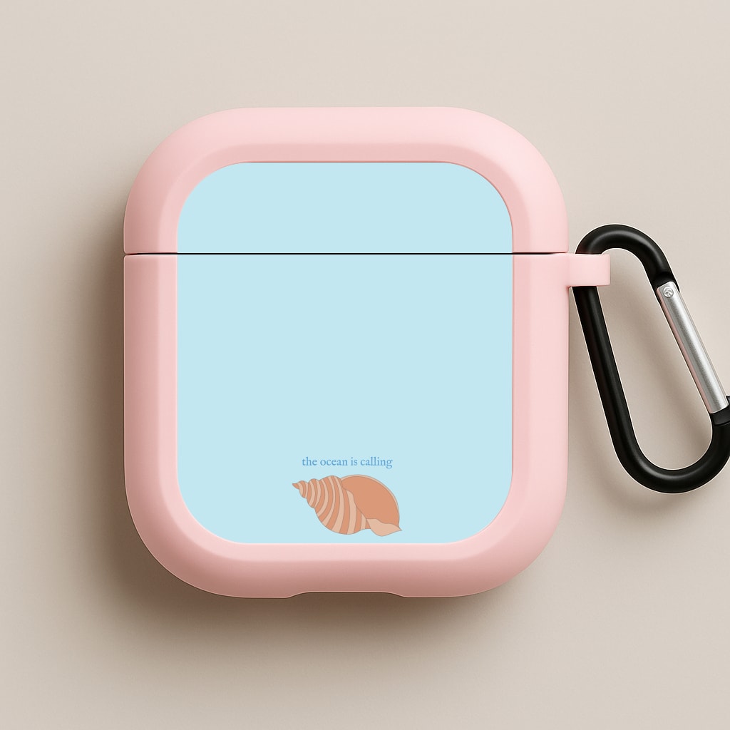 The Ocean Is Calling - Seashells Pink AirPods Case