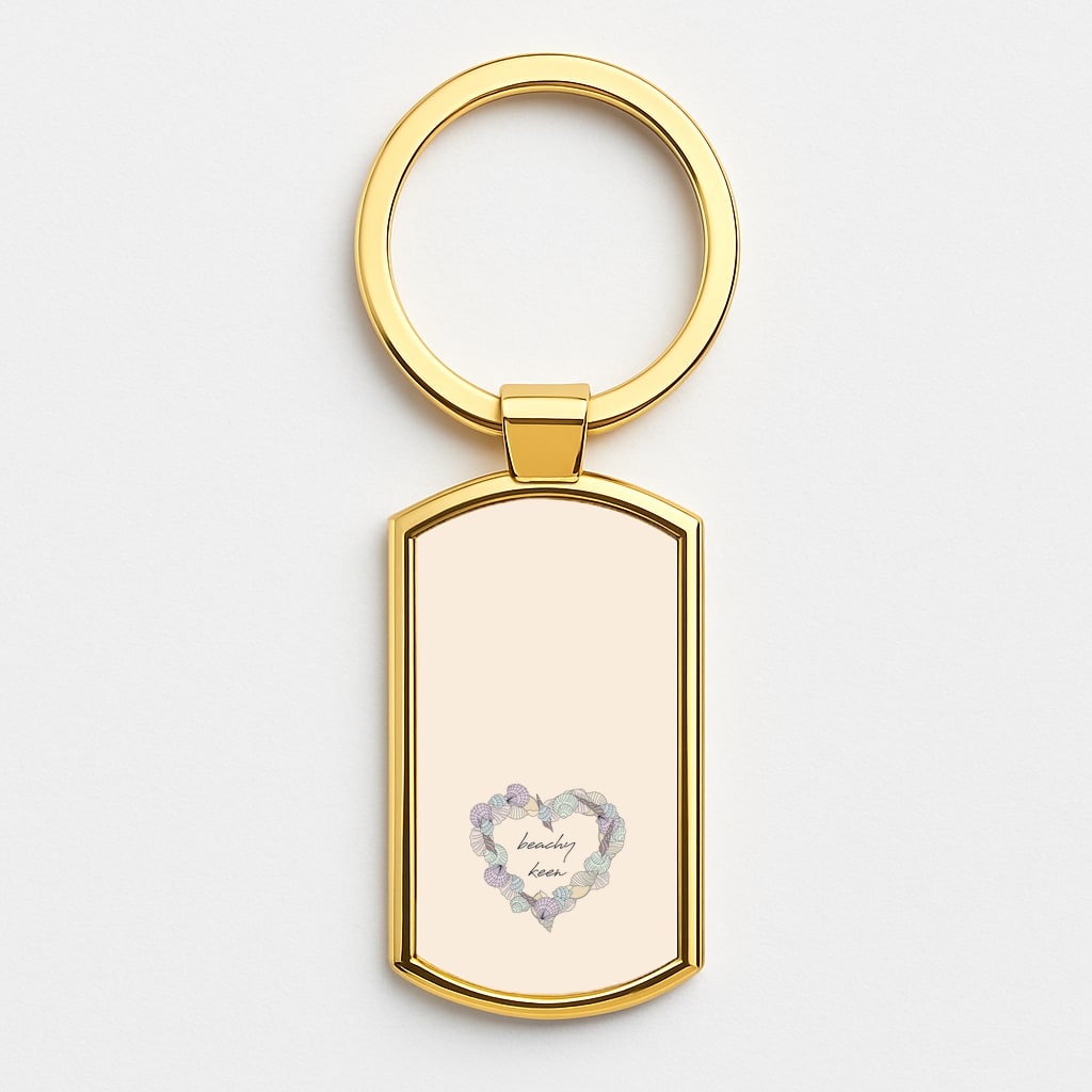 Beachy Keen - Seashells Gold Keyring