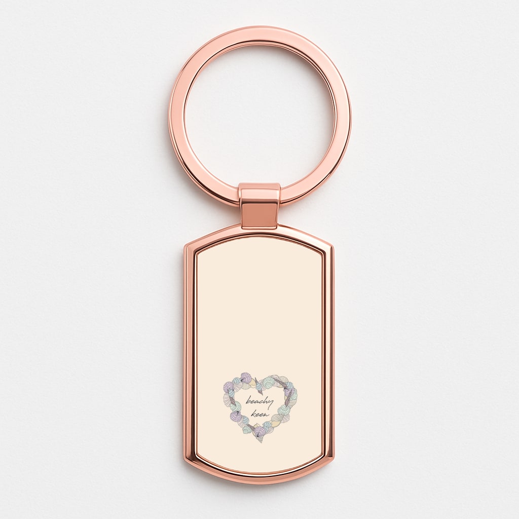 Beachy Keen - Seashells Rose Gold Keyring