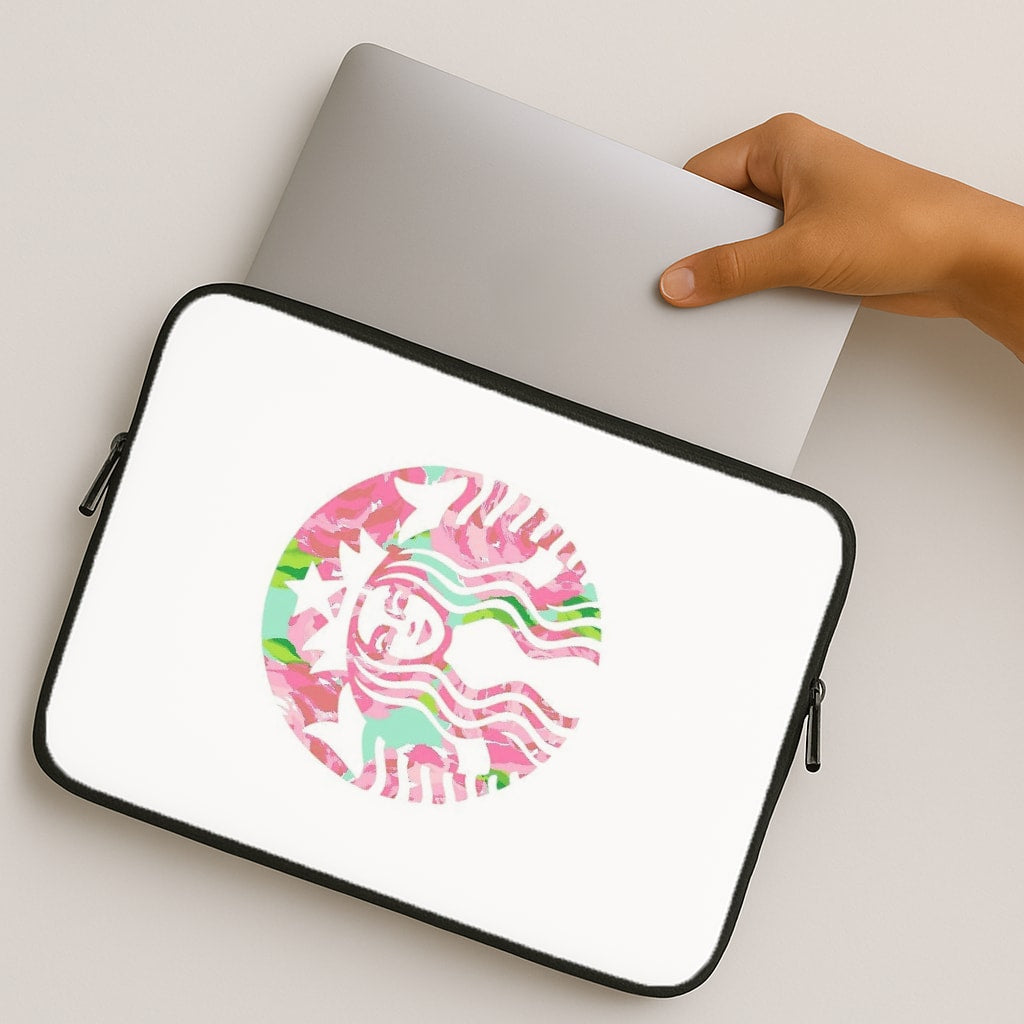 Pink Coffee Logo MacBook Case
