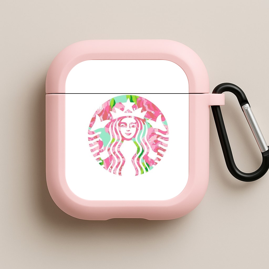 Pink Coffee Logo Pink AirPods Case
