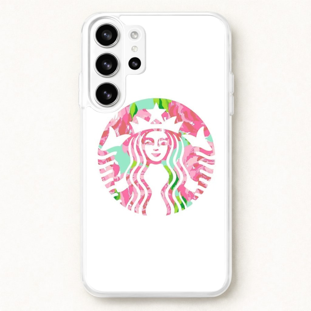 Pink Coffee Logo Phone Case for Galaxy S26 Ultra