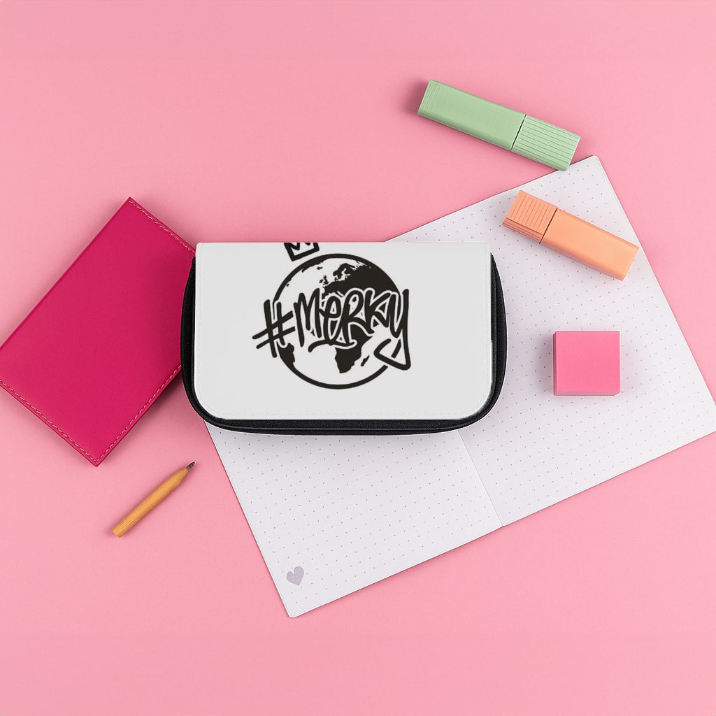 Hashtag Merky Globe Pencil Case