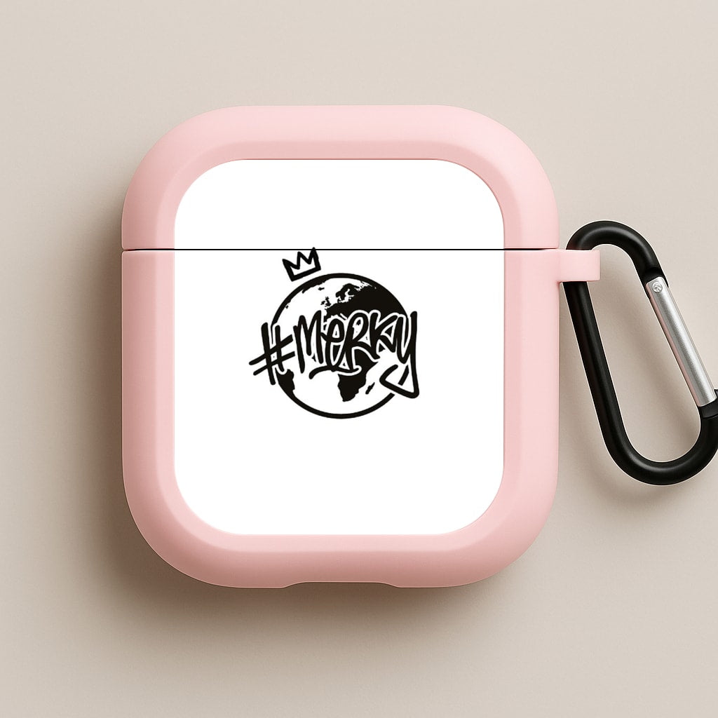 Hashtag Merky Globe Pink AirPods Case