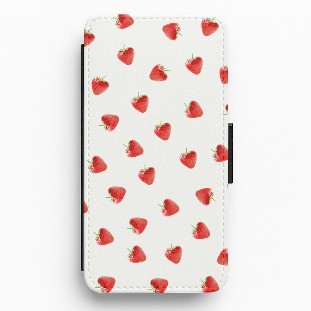 Strawberry Pattern Flip / Wallet Phone Case