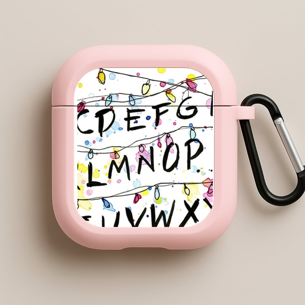 Stranger Wall Lights Pink AirPods Case