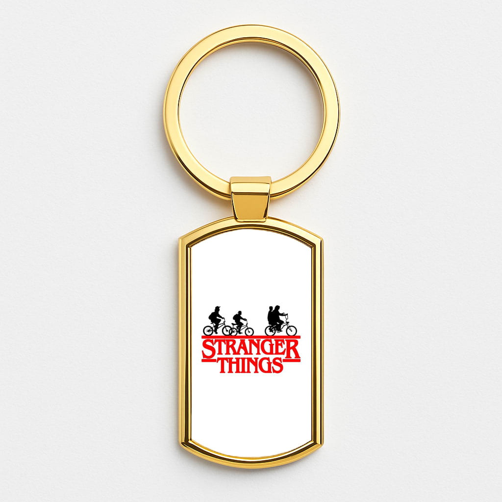 Stranger Cycling Logo Gold Keyring